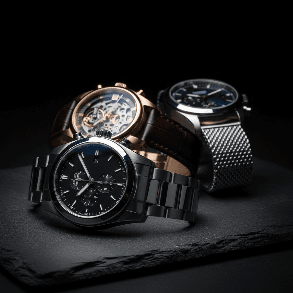 Luxury product photography with dramatic lighting